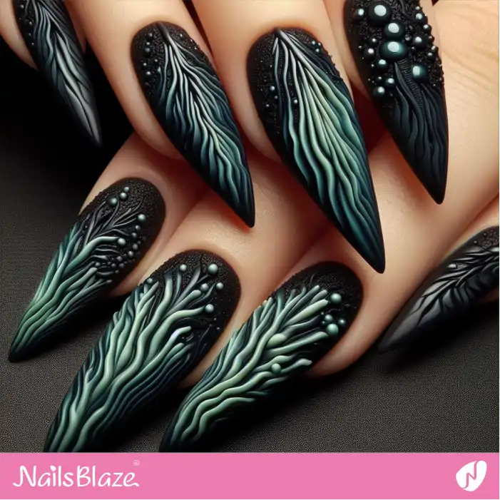3D Coral Design on Stiletto Nails | Save the Ocean Nails - NB2843